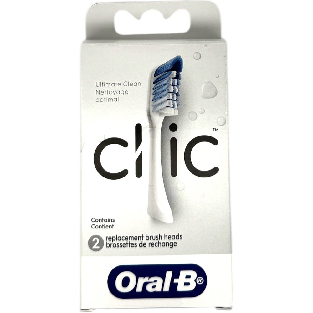 Oral-B Clic Ultimate Clean Replacement Brush Heads 2 Count Refill Soft Bristles